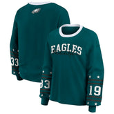 Philadelphia Eagles WEAR by Erin Andrews Women's Plus Size Sport Long-Sleeve T-Shirt Midnight Green