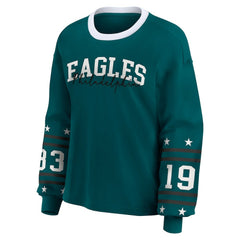 Philadelphia Eagles WEAR by Erin Andrews Women's Plus Size Sport Long-Sleeve T-Shirt Midnight Green