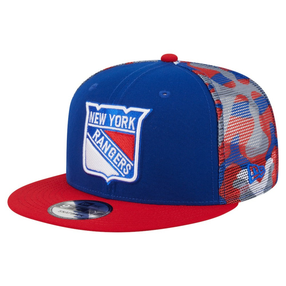 New York Rangers New Era Camo Meshback 9FIFTY Snapback Hat - Blue/Red - NHL 202705941