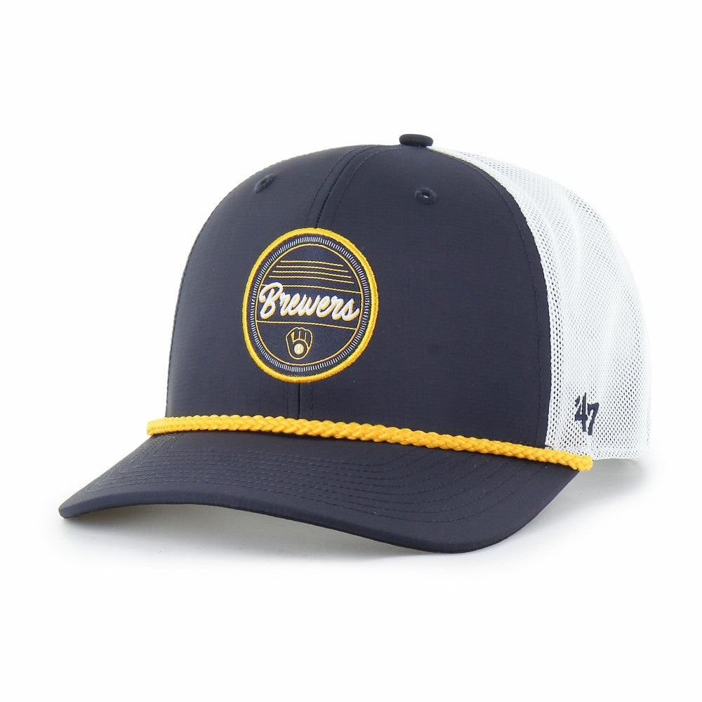Milwaukee Brewers '47 Fairway Trucker Adjustable Hat - Navy/White - 47 brand Sale
