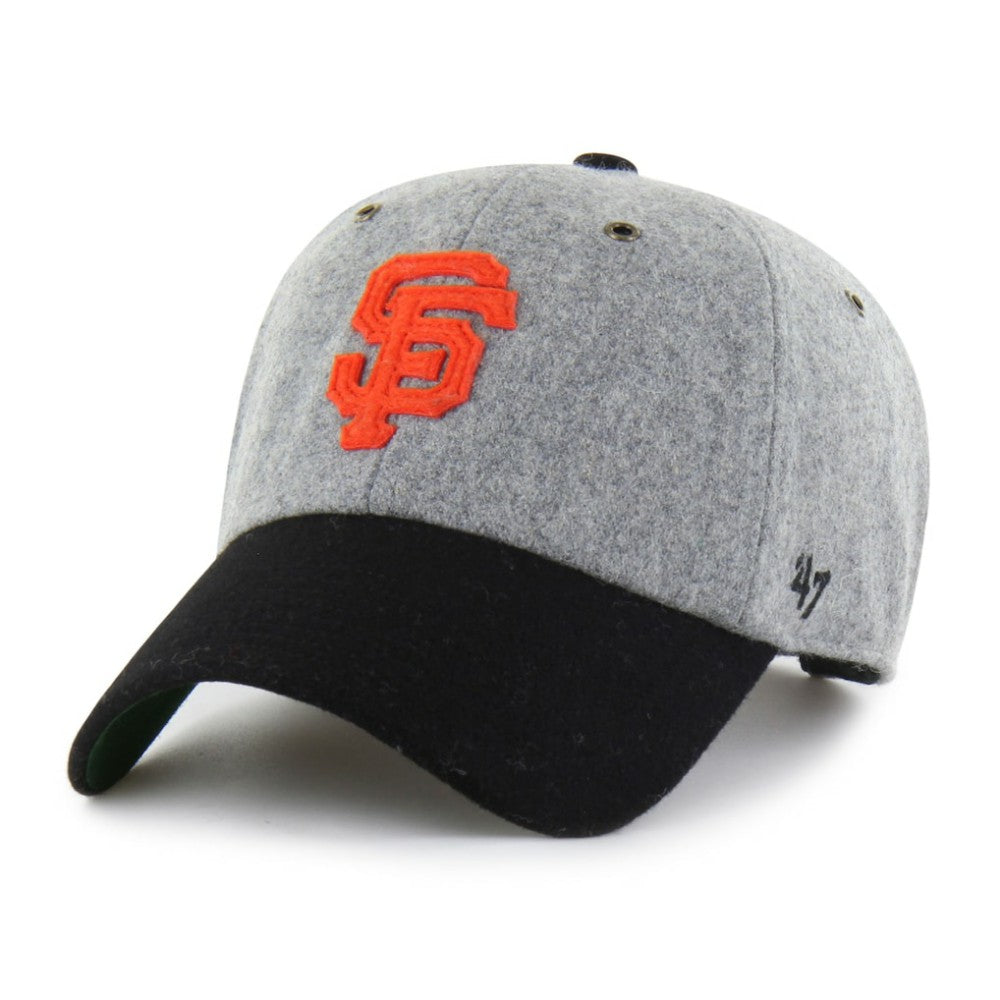 San Francisco Giants '47 Golden Age Wool Clean Up Adjustable Hat - Gray/Black - 47 brand Lifestyle