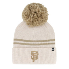 San Francisco Giants '47 Women's Latte Cuffed Knit Hat with Pom - Natural - 47 brand Sale