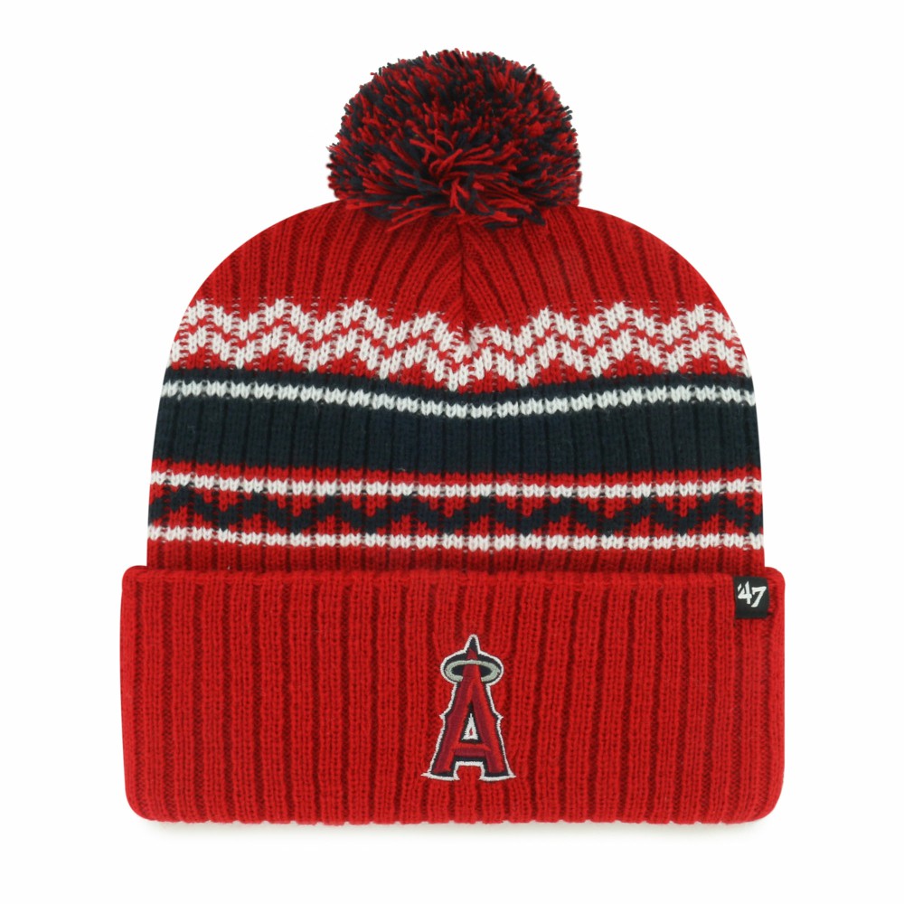 Los Angeles Angels '47 Youth Polar Vortex Cuffed Knit Hat with Pom - Red - 47 brand Discount