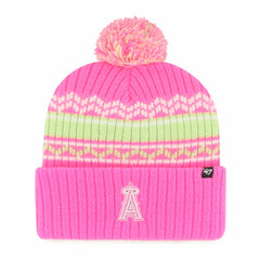 Los Angeles Angels '47 Youth Polar Vortex Cuffed Knit Hat with Pom - Pink - 47 brand Discount