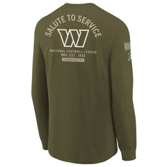 Nike Washington Commanders Youth 2025 Salute to Service Sideline Long Sleeve T-Shirt Olive