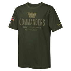 Nike Washington Commanders Youth 2025 Salute to Service Sideline Dri-FIT T-Shirt Olive