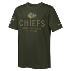 Nike Kansas City Chiefs Youth 2025 Salute to Service Sideline Dri-FIT T-Shirt Olive