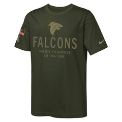 Nike Atlanta Falcons Youth 2025 Salute to Service Sideline Dri-FIT T-Shirt Olive