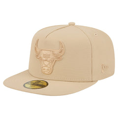 Chicago Bulls Color Pack A-Frame 59FIFTY Fitted Hat Khaki | New Era for sale
