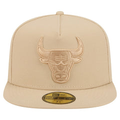 Chicago Bulls Color Pack A-Frame 59FIFTY Fitted Hat Khaki | New Era for sale