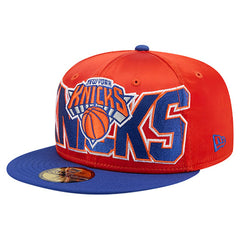 New York Knicks Satin Two-Tone 59FIFTY Fitted Hat Orange/Blue | New Era