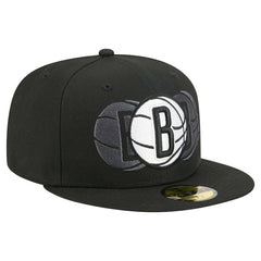 Brooklyn Nets Tri-Hit 59Fifty Fitted Hat Black | New Era