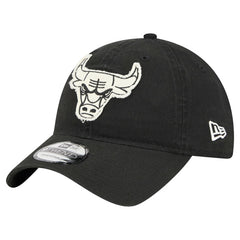 Chicago Bulls Stamp Fabric Applique 9TWENTY Adjustable Hat Black | New Era for sale