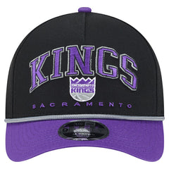 Sacramento Kings Bold Arch COOLERA 9FORTY A-Frame M-Crown Adjustable Hat Black | New Era for sale