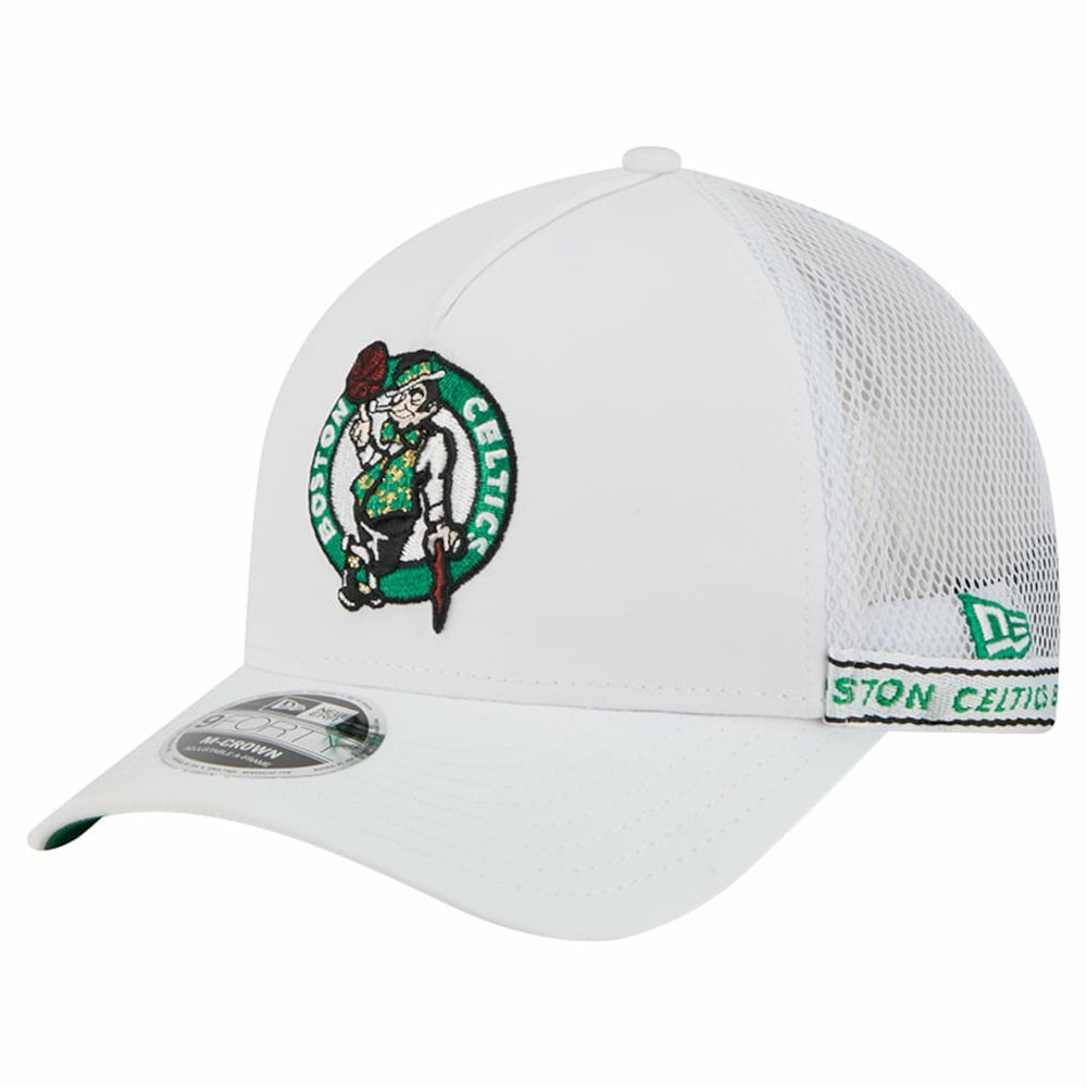 Boston Celtics Featherweight Team Tape 9FORTY M-Crown A-Frame Adjustable Hat White | New Era Lifestyle
