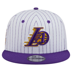 Los Angeles Lakers Deceptor Pinstripe 9FIFTY Snapback Hat White | New Era online