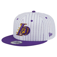 Los Angeles Lakers Deceptor Pinstripe 9FIFTY Snapback Hat White | New Era online