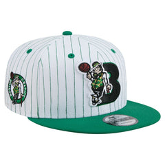 Boston Celtics Deceptor Pinstripe 9FIFTY Snapback Hat White | New Era