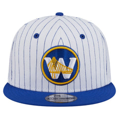 Golden State Warriors Deceptor Pinstripe 9FIFTY Snapback Hat for sale White | New Era outlet