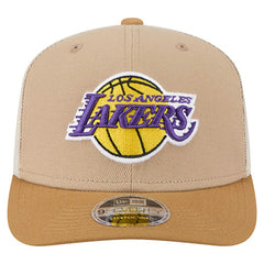 Los Angeles Lakers Two-Tone 9SEVENTY Adjustable Trucker Hat Tan/Light Brown | New Era