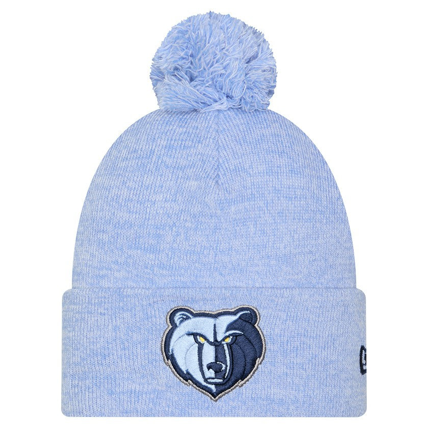 Memphis Grizzlies Marled Cuffed Knit Hat with Pom Light Blue | New Era discount