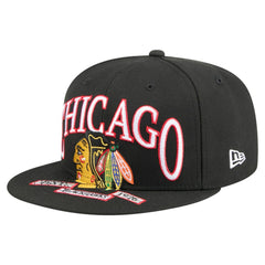 Chicago Blackhawks New Era Oversized Vintage Arch 59Fifty Fitted Hat - Black - NHL 202715404