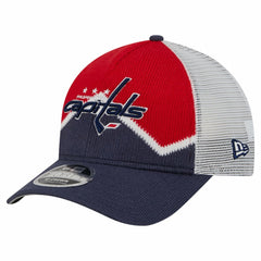 Washington Capitals New Era Hockey Sock 9FORTY A-Frame M-Crown Adjustable Trucker Hat - Navy/Red - NHL 202715527