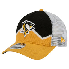 Pittsburgh Penguins New Era Hockey Sock 9FORTY A-Frame M-Crown Adjustable Trucker Hat - Gold/Black - NHL 202715542