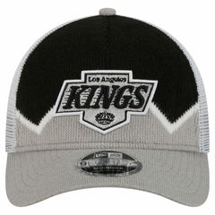 Los Angeles Kings New Era Hockey Sock 9FORTY A-Frame M-Crown Adjustable Trucker Hat - Silver/Black - NHL 202715550