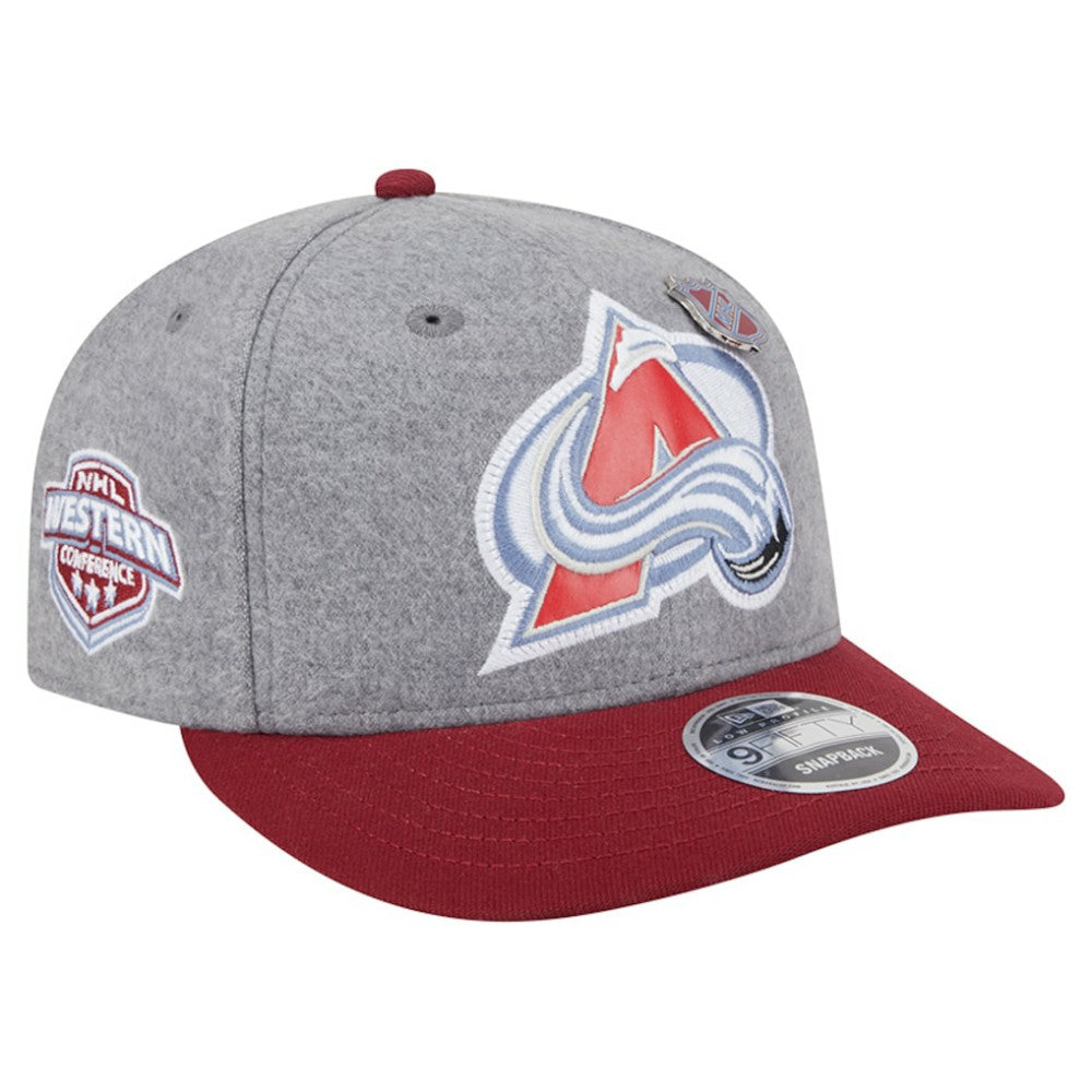 Colorado Avalanche New Era Wool Pin Low Profile 9FIFTY Snapback Hat - Gray/Burgundy - NHL 202715569