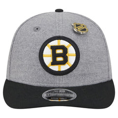 Boston Bruins New Era Wool Pin Low Profile 9FIFTY Snapback Hat - Gray/Black - NHL 202715571