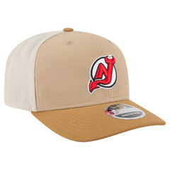 New Jersey Devils New Era Two-Tone Trucker 9SEVENTY Stretch Snap Adjustable Hat - Tan/Light Brown - NHL 202715682