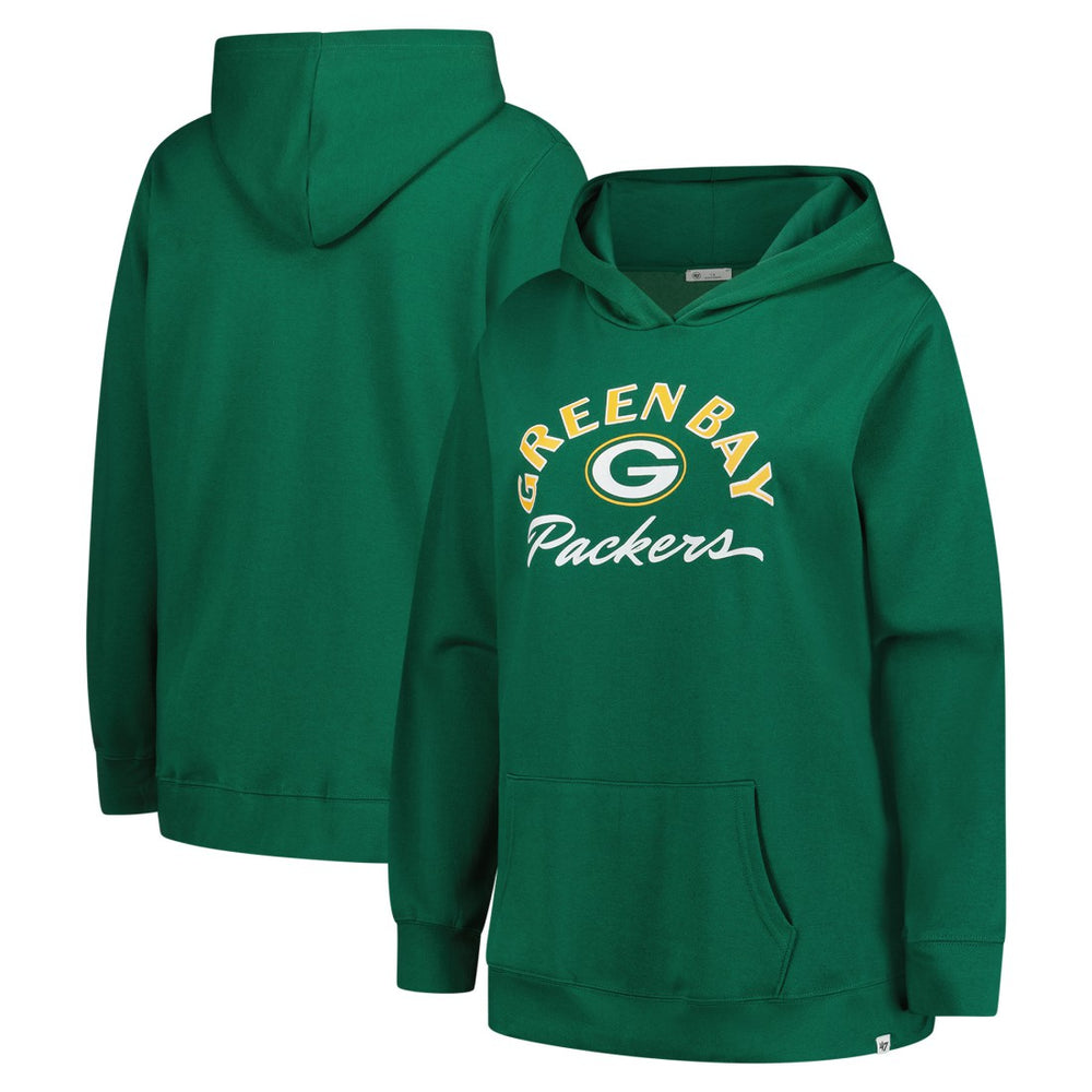 47 brand Green Bay Packers '47 Women's Plus Size Whirlwind Naomi Hoodie Green