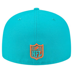 Miami Dolphins New Era Oversized 59FIFTY Fitted Hat Aqua