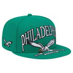 Philadelphia Eagles New Era Throwback Oversized 59FIFTY Fitted Hat Kelly Green