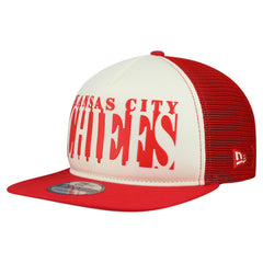 Kansas City Chiefs New Era Cutout A-Frame 9FIFTY Snapback Hat Cream/Red