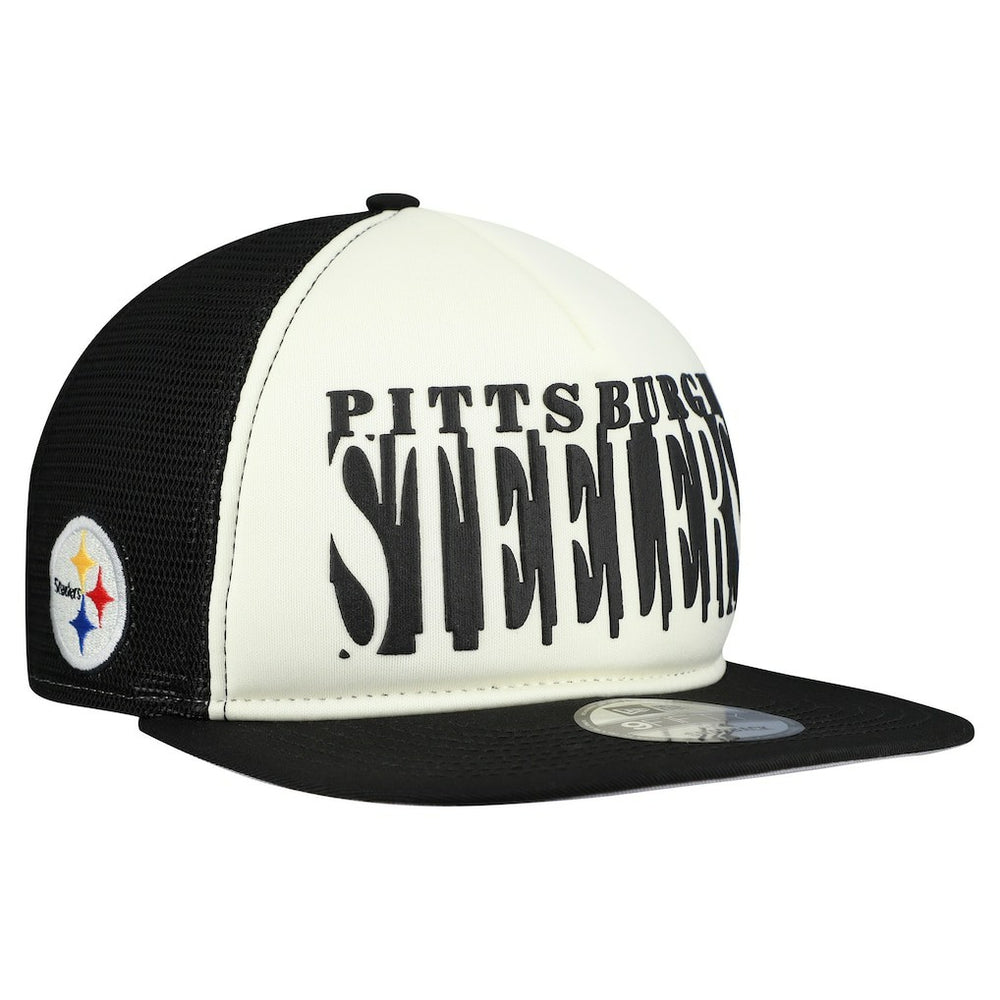 Pittsburgh Steelers New Era Cutout A-Frame 9FIFTY Snapback Hat Cream/Black