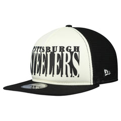 Pittsburgh Steelers New Era Cutout A-Frame 9FIFTY Snapback Hat Cream/Black
