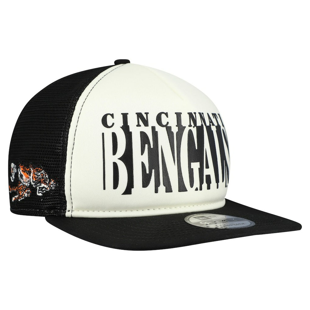 Cincinnati Bengals New Era Throwback Cutout A-Frame 9FIFTY Snapback Hat Cream/Black