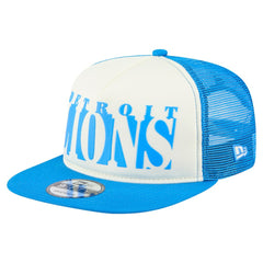 Detroit Lions New Era Cutout A-Frame 9FIFTY Snapback Hat Cream/Blue