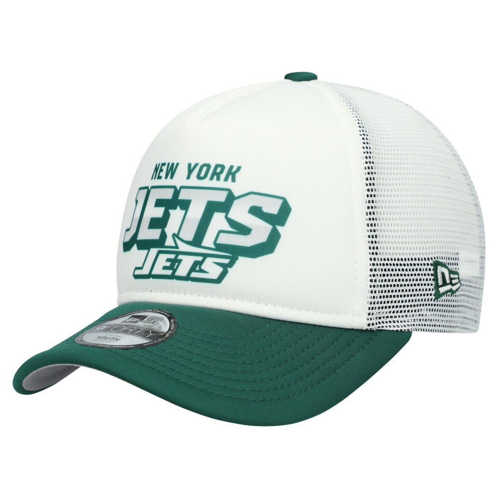 New York Jets New Era Youth Streak 9FORTY A-Frame Adjustable Hat White/Green
