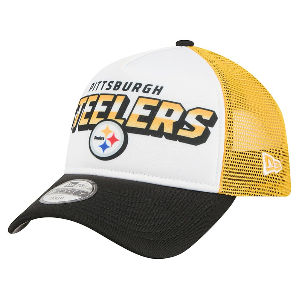 Pittsburgh Steelers New Era Youth Streak 9FORTY A-Frame Adjustable Hat White/Black