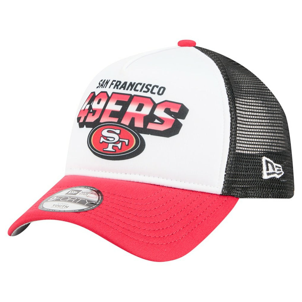 San Francisco 49ers New Era Youth Streak 9FORTY A-Frame Adjustable Hat White/Scarlet