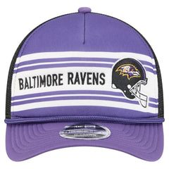 Baltimore Ravens New Era Linear A-Frame 9FORTY Adjustable Hat Purple