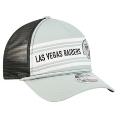 Las Vegas Raiders New Era Linear A-Frame 9FORTY Adjustable Hat Silver