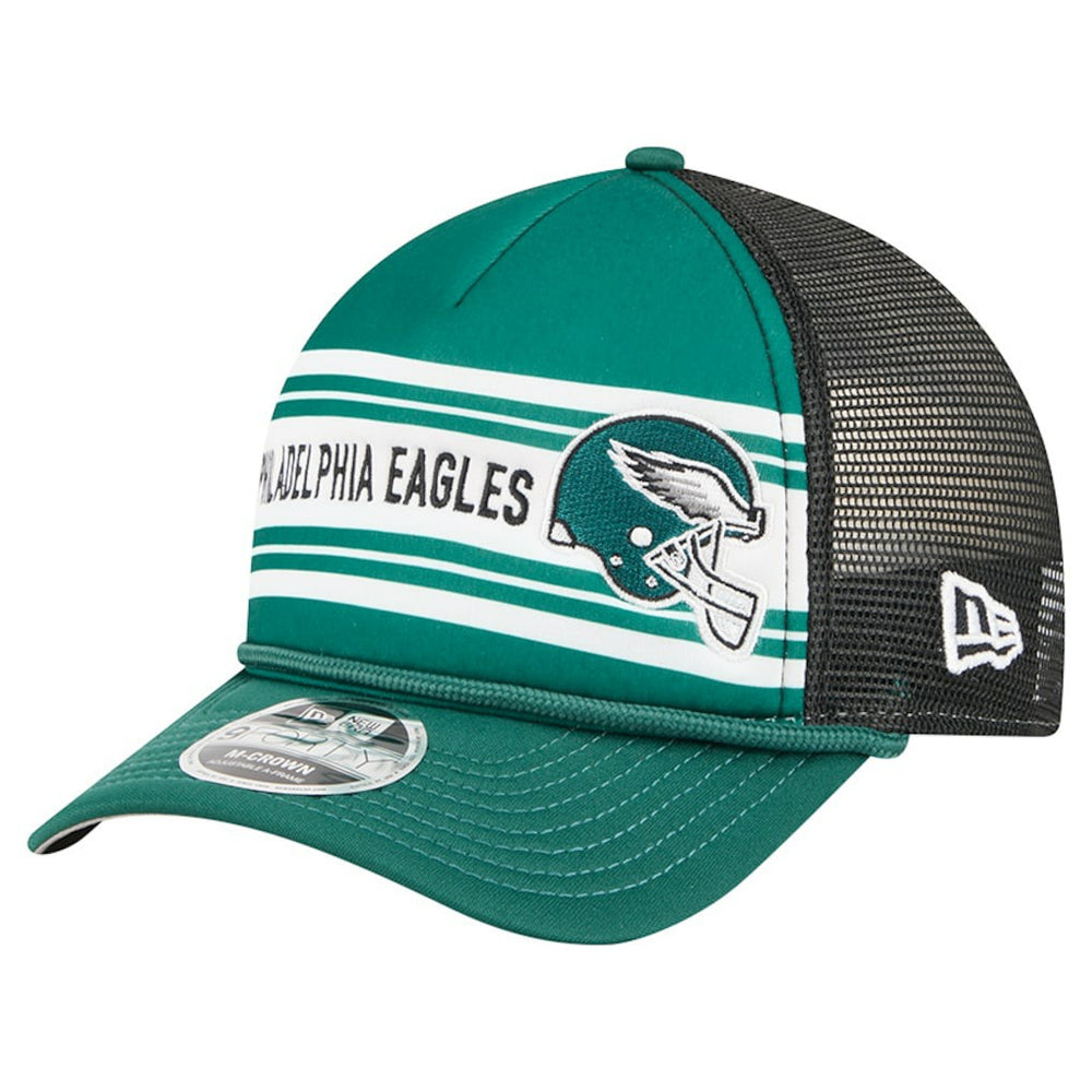 Philadelphia Eagles New Era Linear A-Frame 9FORTY Adjustable Hat Green