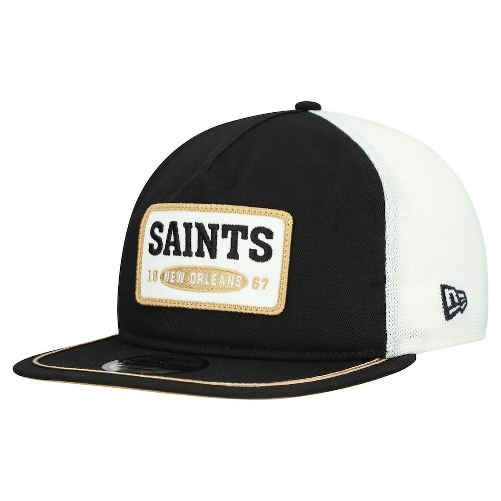 New Orleans Saints New Era Patch 19TWENTY Adjustable Hat Black/White