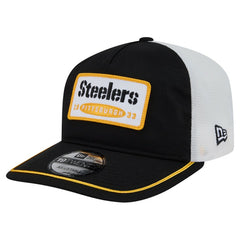 Pittsburgh Steelers New Era Patch 19TWENTY Adjustable Hat Black/White