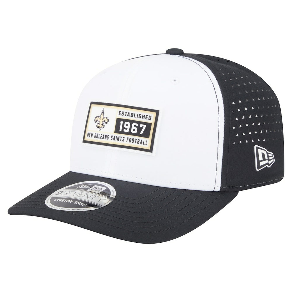 New Orleans Saints New Era Established Patch 9SEVENTY Adjustable Hat White/Black