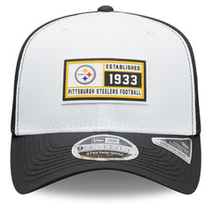 Pittsburgh Steelers New Era Established Patch 9SEVENTY Adjustable Hat White/Black